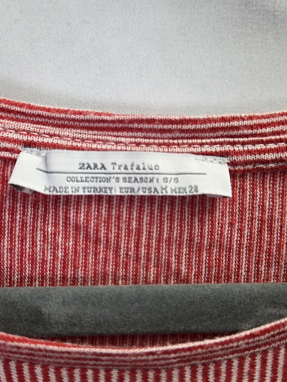 Zara T-Shirt Dress Women’s Med Red White Ruffle Sleeve Pinstripe Tunic Casual - Picture 4 of 8